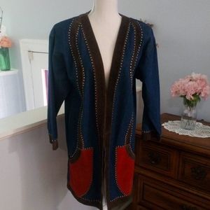 Melato Women's Jeans Suede Studded Jacket Size S